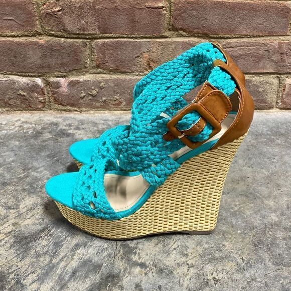 Rouge Helium Seafoam Green wedge Sandal Size 8 NWT - Picture 3 of 7
